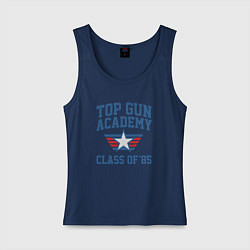 Майка женская хлопок TOP GUN Academy Class of 85, цвет: тёмно-синий