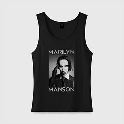 Майка женская хлопок Marilyn Manson фото, цвет: черный