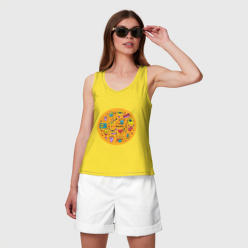 Женская майка Музыка - Любовь / Желтый – фото 3
