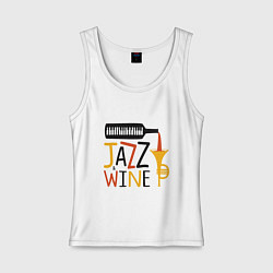 Майка женская хлопок Jazz & Wine, цвет: белый