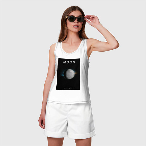 Женская майка Moon Луна Space collections / Белый – фото 3