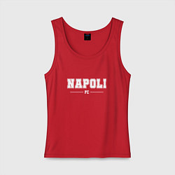 Майка женская хлопок Napoli Football Club Классика, цвет: красный