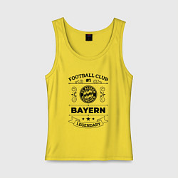 Майка женская хлопок Bayern: Football Club Number 1 Legendary, цвет: желтый