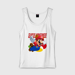 Майка женская хлопок SNES - Mario, цвет: белый