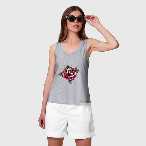 Женская майка Бутон розы / Меланж – фото 3