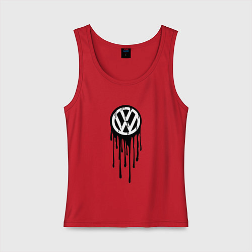 Женская майка Volkswagen - art logo / Красный – фото 1
