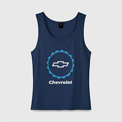 Майка женская хлопок Chevrolet в стиле Top Gear, цвет: тёмно-синий