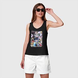 Майка женская хлопок Heroes together - Kumo desu ga nani ka, цвет: черный — фото 2