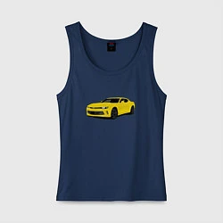 Майка женская хлопок Chevrolet Camaro American Car, цвет: тёмно-синий