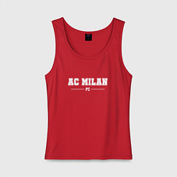 Майка женская хлопок AC Milan football club классика, цвет: красный