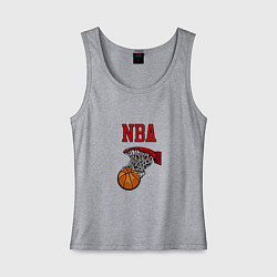 Майка женская хлопок Basketball - NBA logo, цвет: меланж