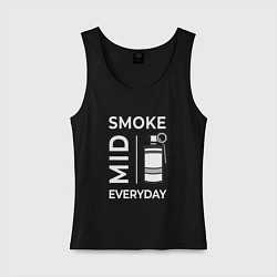 Майка женская хлопок Smoke Mid Everyday, цвет: черный