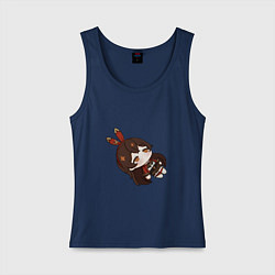 Майка женская хлопок Унылая Эмбер, цвет: тёмно-синий