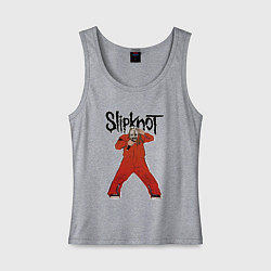 Майка женская хлопок Slipknot fan art, цвет: меланж