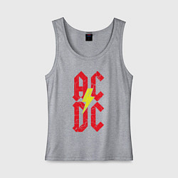 Майка женская хлопок AC DC logo, цвет: меланж
