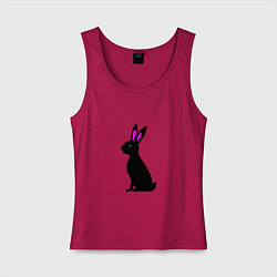 Майка женская хлопок Черный кролик, цвет: маджента