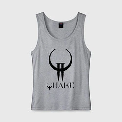 Майка женская хлопок Quake II logo, цвет: меланж