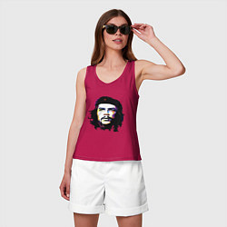 Майка женская хлопок Coloured Che, цвет: маджента — фото 2