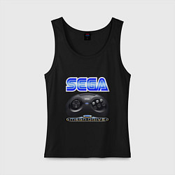 Майка женская хлопок Sega - mega drive joystick, цвет: черный