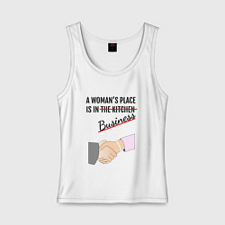Майка женская хлопок Женщина в бизнесе, цвет: белый