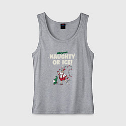 Майка женская хлопок Naughty or ice, цвет: меланж