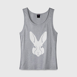 Майка женская хлопок White rabbit head, цвет: меланж