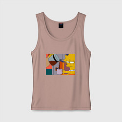 Женская майка Лиза Симпсон и кофе