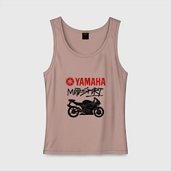 Майка женская хлопок Yamaha - motorsport, цвет: пыльно-розовый