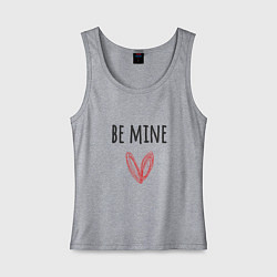 Майка женская хлопок Be mine - doodle heart, цвет: меланж
