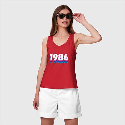 Женская майка Made in 1986 vintage art / Красный – фото 3