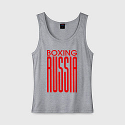 Майка женская хлопок Бокс Российская сборная, цвет: меланж