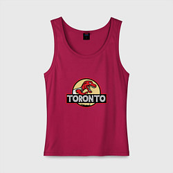 Майка женская хлопок Toronto dinosaur, цвет: маджента