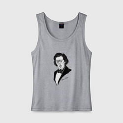 Майка женская хлопок Фридерик Шопен, цвет: меланж