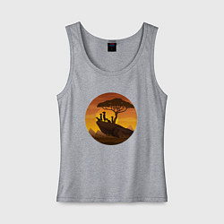 Женская майка Сурикаты на закате