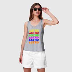 Майка женская хлопок Astro color logo, цвет: меланж — фото 2