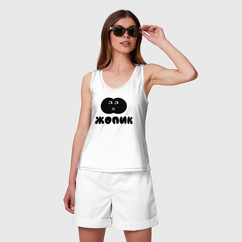 Женская майка Весёлый жопик / Белый – фото 3