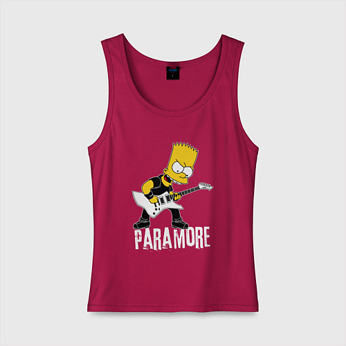 Женская майка Paramore Барт Симпсон рокер / Маджента – фото 1