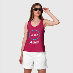 Майка женская хлопок Audi в стиле Top Gear, цвет: маджента — фото 2