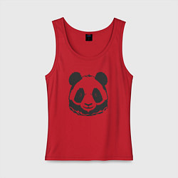 Майка женская хлопок Панда бамбуковый медведь, цвет: красный