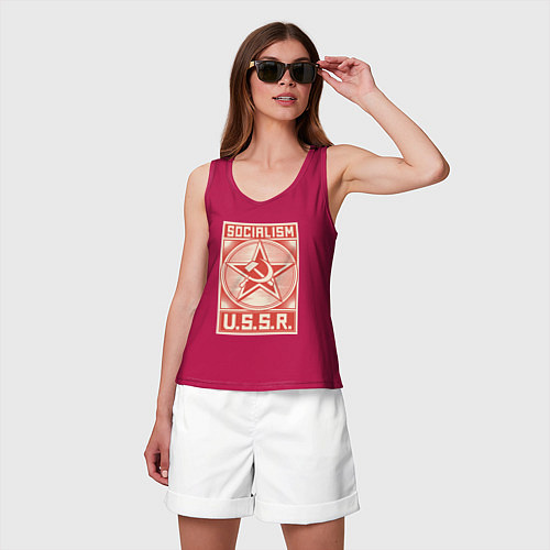 Женская майка Социализм СССР / Маджента – фото 3