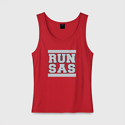 Майка женская хлопок Run San Antonio Spurs, цвет: красный