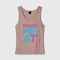 Майка женская хлопок Miami Heat style, цвет: пыльно-розовый