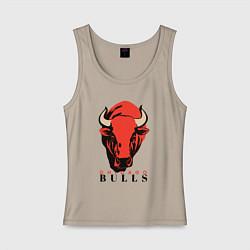 Майка женская хлопок Chicago bull, цвет: миндальный