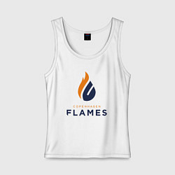 Майка женская хлопок Copenhagen Flames лого, цвет: белый