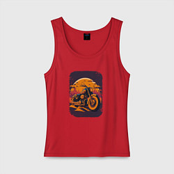 Майка женская хлопок Vintage Harley Tribute, цвет: красный