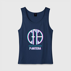 Майка женская хлопок Pantera glitch rock, цвет: тёмно-синий