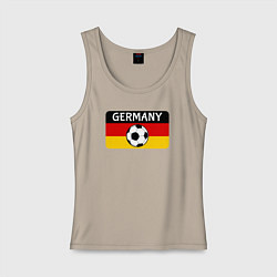 Майка женская хлопок Football Germany, цвет: миндальный