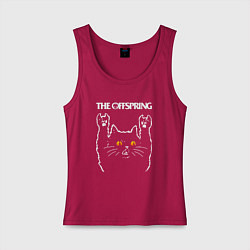 Майка женская хлопок The Offspring rock cat, цвет: маджента