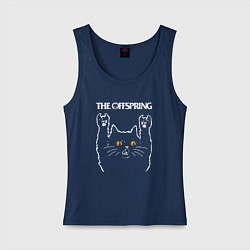 Майка женская хлопок The Offspring rock cat, цвет: тёмно-синий