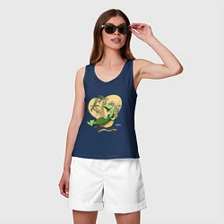 Майка женская хлопок Черепаха на отдыхе, футболка хб, цвет: тёмно-синий — фото 2